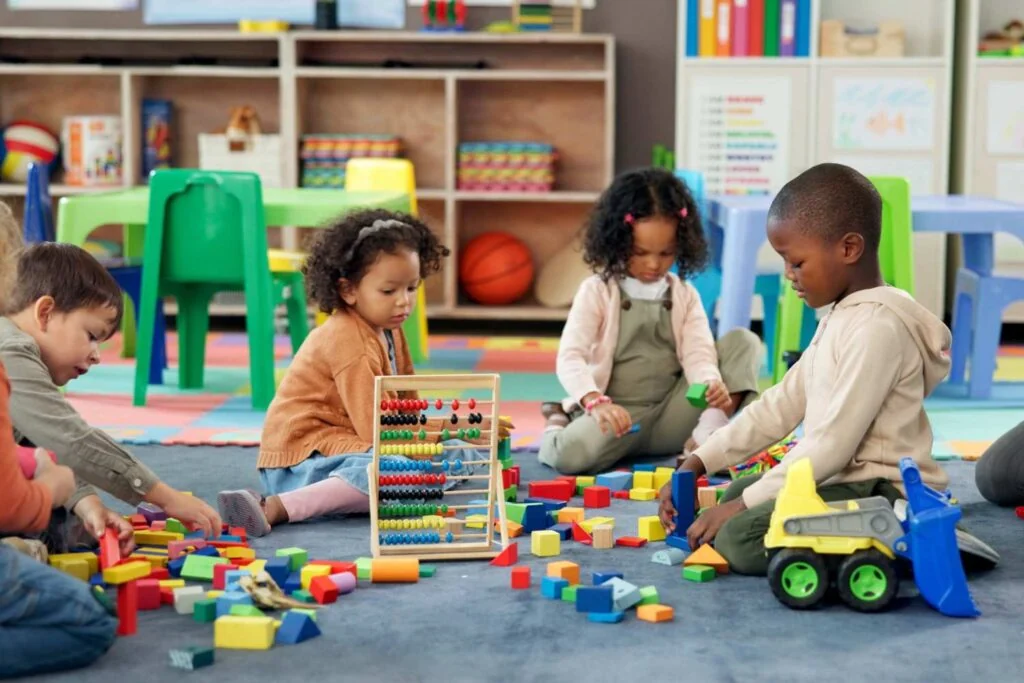 Children learning and playing at preschool